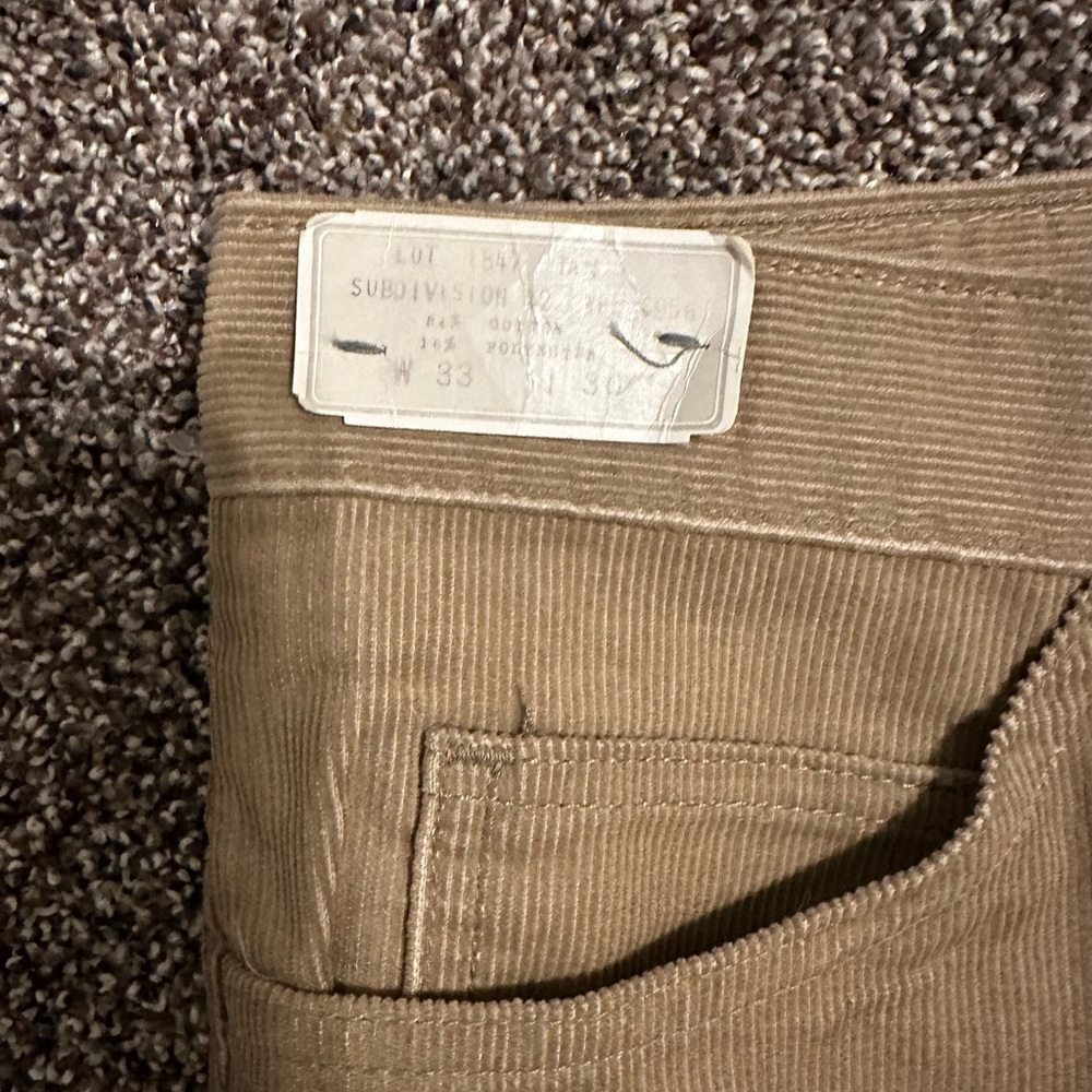 New with tags Vintage 1970’s Montgomery 1972 Tan Corduroy Pants 33 X 30 - Picture 4 of 8